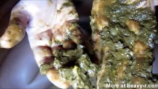 Consuming his feces..