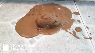 Ebony bbw diarrhea on bathroom floor.