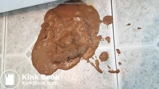 Ebony bbw diarrhea on bathroom floor.