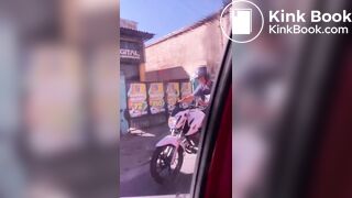 Woman Shits in Plastic Bag and Throws it at Motorcyclis