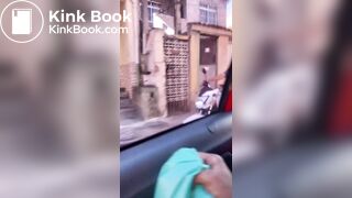 Woman Shits in Plastic Bag and Throws it at Motorcyclis