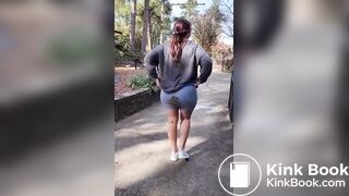 Girl poops her bike shorts in public