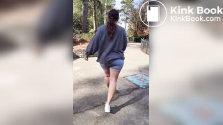 Girl poops her bike shorts in public
