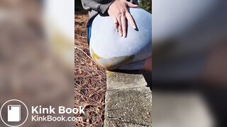 Girl poops her bike shorts in public