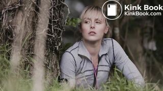 Constipated jogger girl poop scene