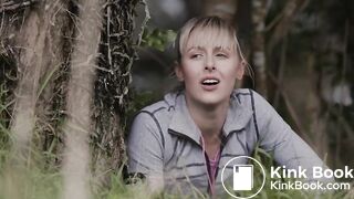 Constipated jogger girl poop scene