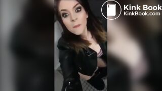 Beautiful girl poops in toilet