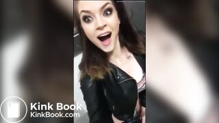Beautiful girl poops in toilet