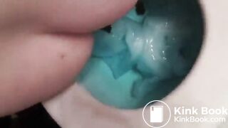 Redhead poops on a clogging toilet..