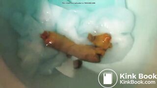 Redhead poops on a clogging toilet..