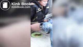 Girl pretends she’s giving birth while pooping