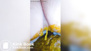 Girl pooping in her diaper