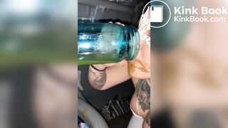 Stupid Whore Eat from Public Toilet 1