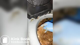 Stupid Whore Eat from Public Toilet 1