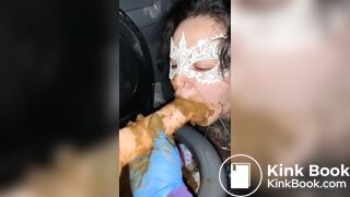 Stupid Whore Eat from Public Toilet 1