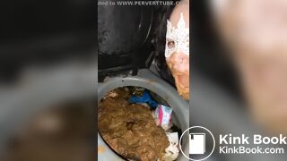 Stupid Whore Eat from Public Toilet 1