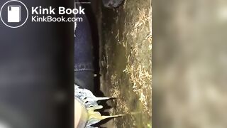 Ruining her pants in the woods..