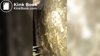 Ruining her pants in the woods..