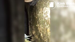 Ruining her pants in the woods..