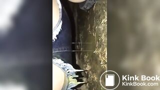 Ruining her pants in the woods..