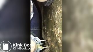 Ruining her pants in the woods..