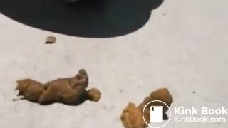 Lady poops on pathway