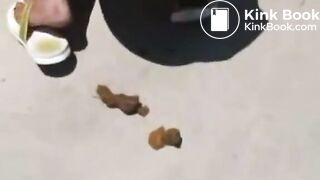 Lady poops on pathway