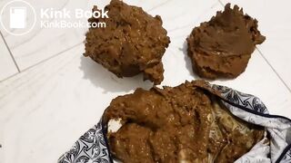 Red dress panty poop