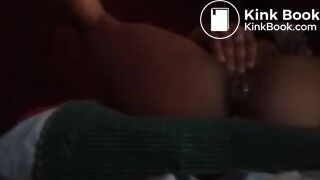 Black ebony pushing truffles out for shit pigs