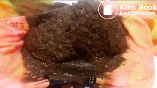 Poop into colorful leggins