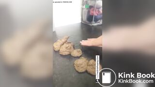 Hot big tits yoga girl shitting a creamy load on th