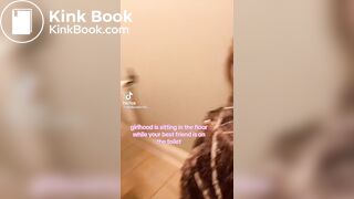 Teen girl caught pooping by friend
