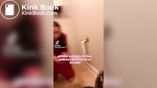 Teen girl caught pooping by friend