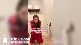 Teen girl caught pooping by friend
