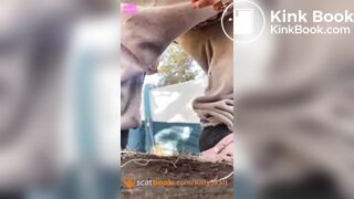 Huge thick public outdoor shit