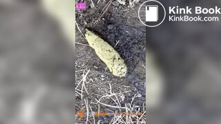 Huge thick public outdoor shit