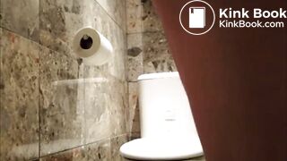 Beautiful ass blonde shitting on the toilet