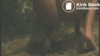 Beautiful girl diarrhea in parking lot