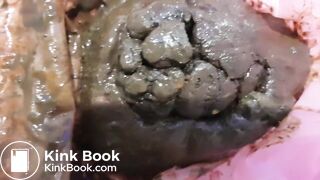 Big poop in pink plastic pants