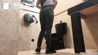 Influencer poops fast in public toilet