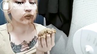 Scat in a public toilet..