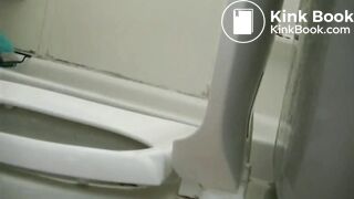 Tattooed girl toilet explosion
