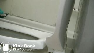 Tattooed girl toilet explosion