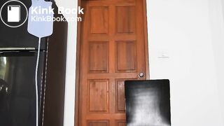 Skinny White GIrl Destroys Gold Shorts with Enema