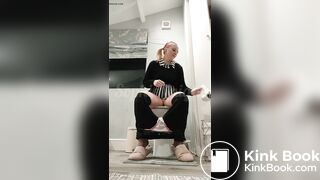 Sexy girl pooping on toilet - video 16