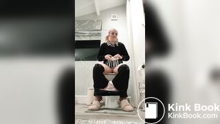 Sexy girl pooping on toilet - video 16