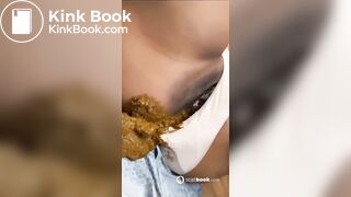 Ebony scat panty smear