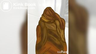 Looks like the bathroom was too tight for her