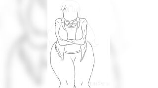 Looks like the bathroom was too tight for her