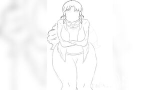 Looks like the bathroom was too tight for her